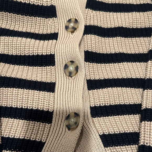 Striped Tan and Black Women's Sweater - Picture 6 of 8